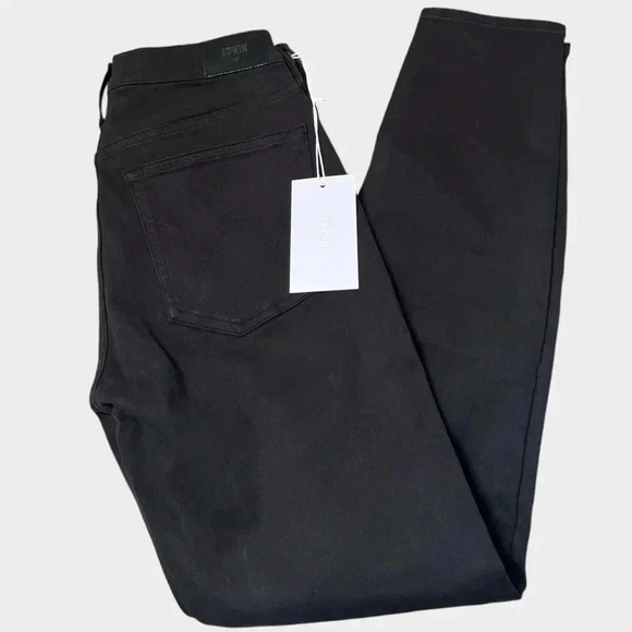 Edwin Women's 28 Pixie Mid Rise Skinny Ankle Jeans in Black Denim - Picture 8 of 8